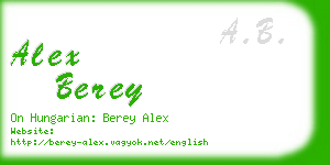 alex berey business card